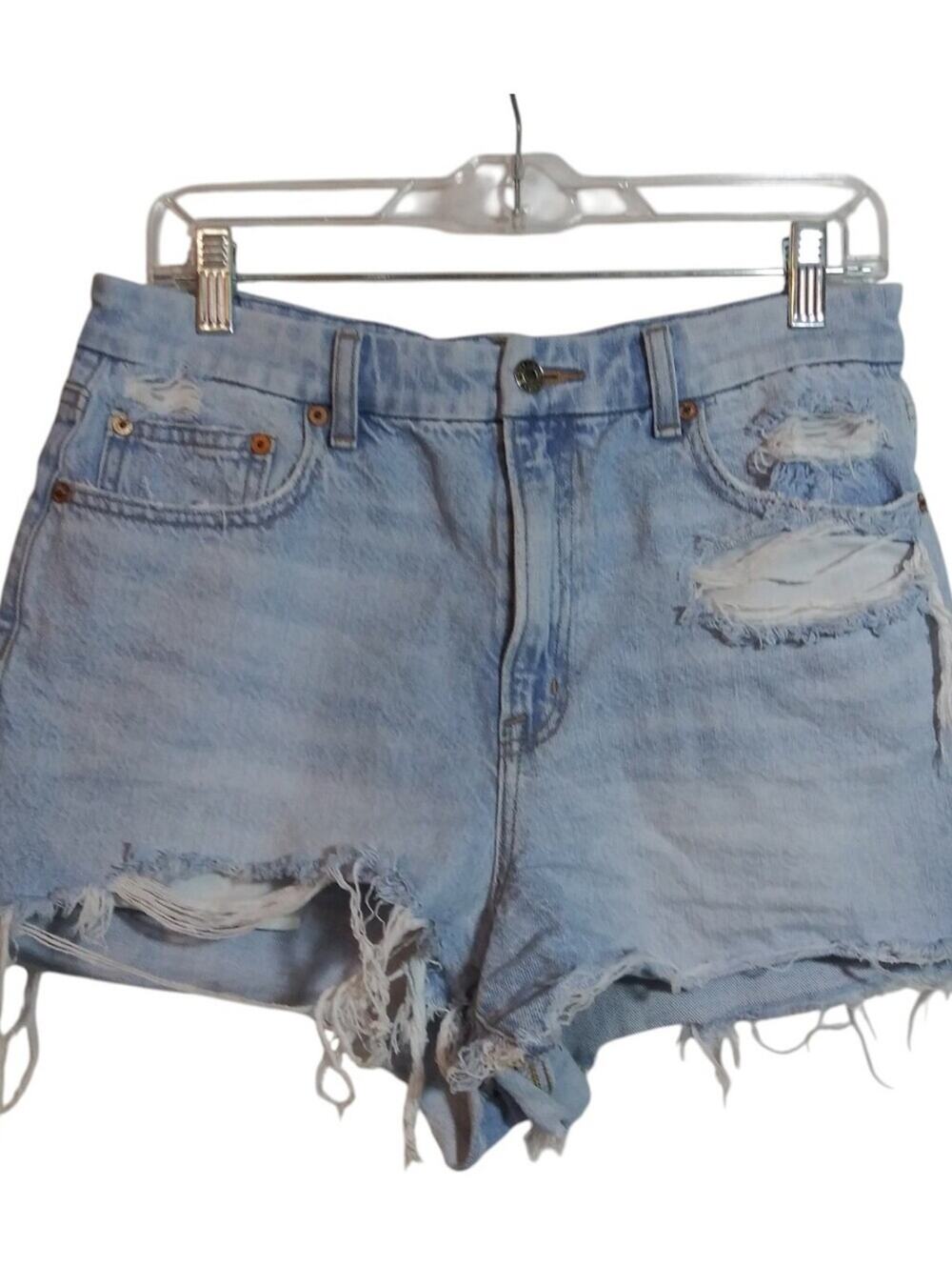AE Denim Curvy Highest Waist '90s Boyfriend Distressed Shorts Size 10